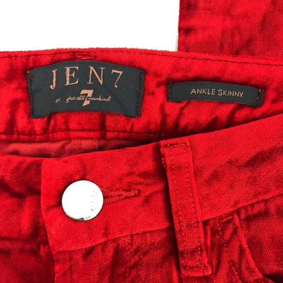 7 For All Mankind Red Skinny Jeans | New With Tags - Picture 5 of 9